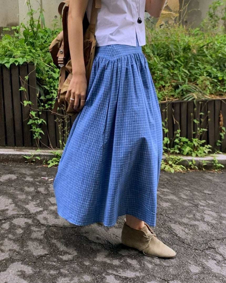 Blue Checkered Skirt