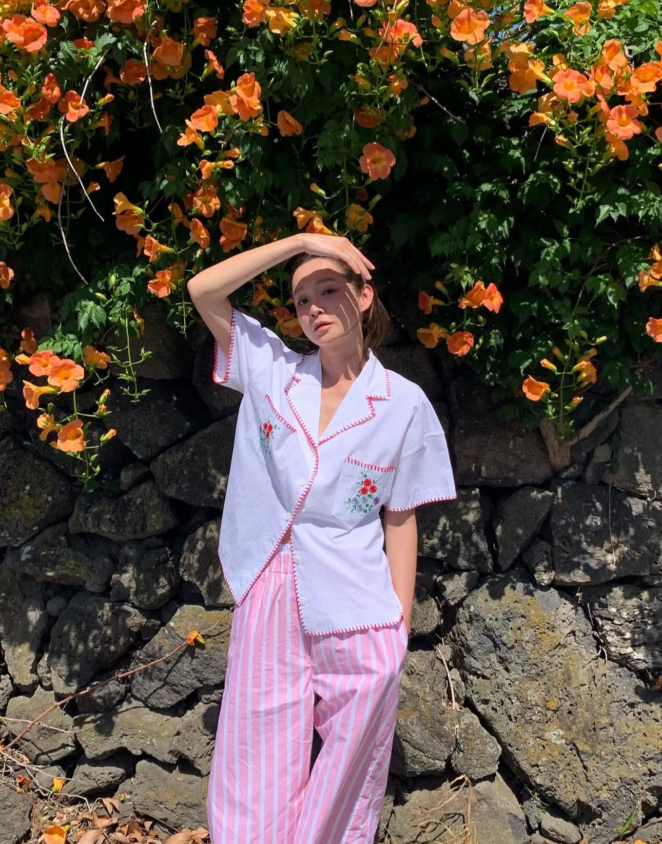 Stitch Embroidery Camp Shirt