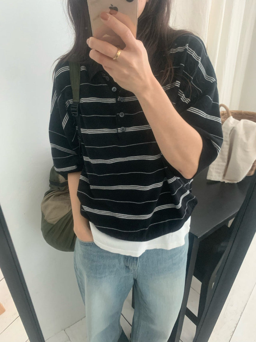 Mumu Striped Shortsleeve Sweater