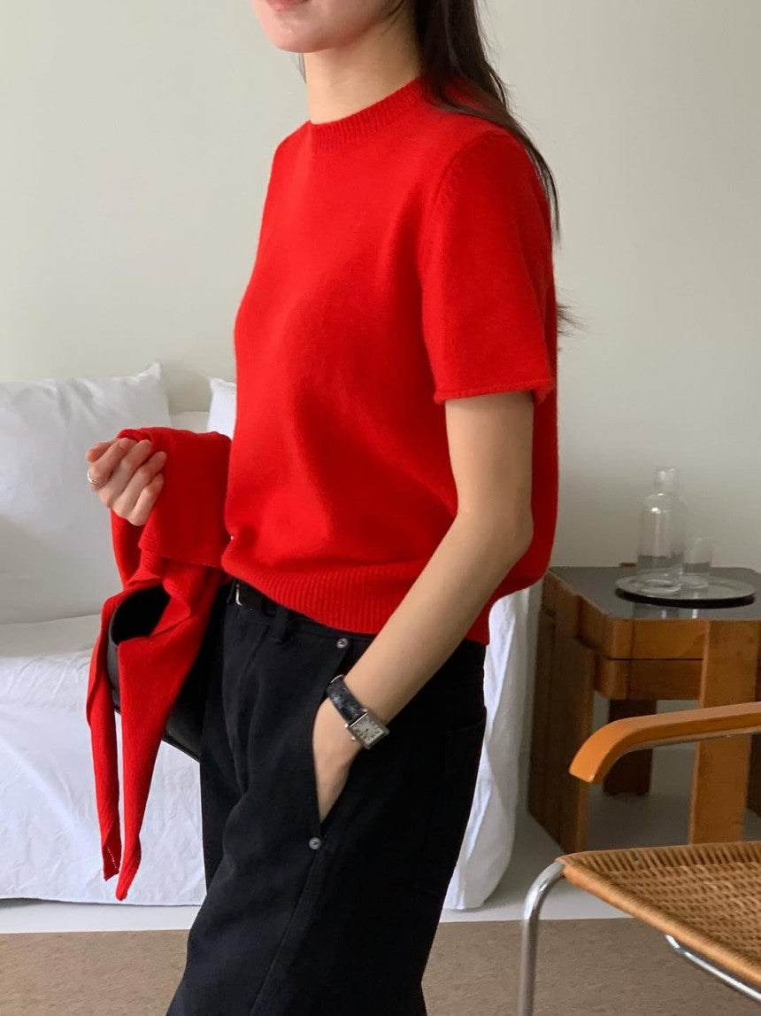Cashmere Shortsleeve Sweater