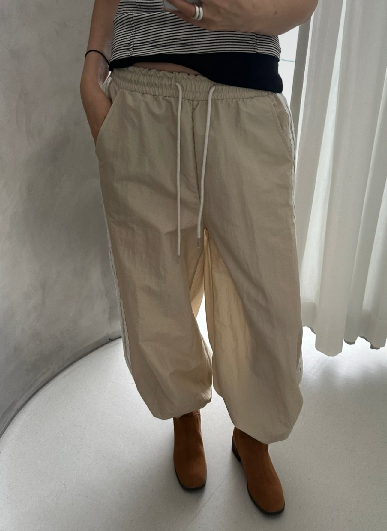 Lace Nylon Track Pants