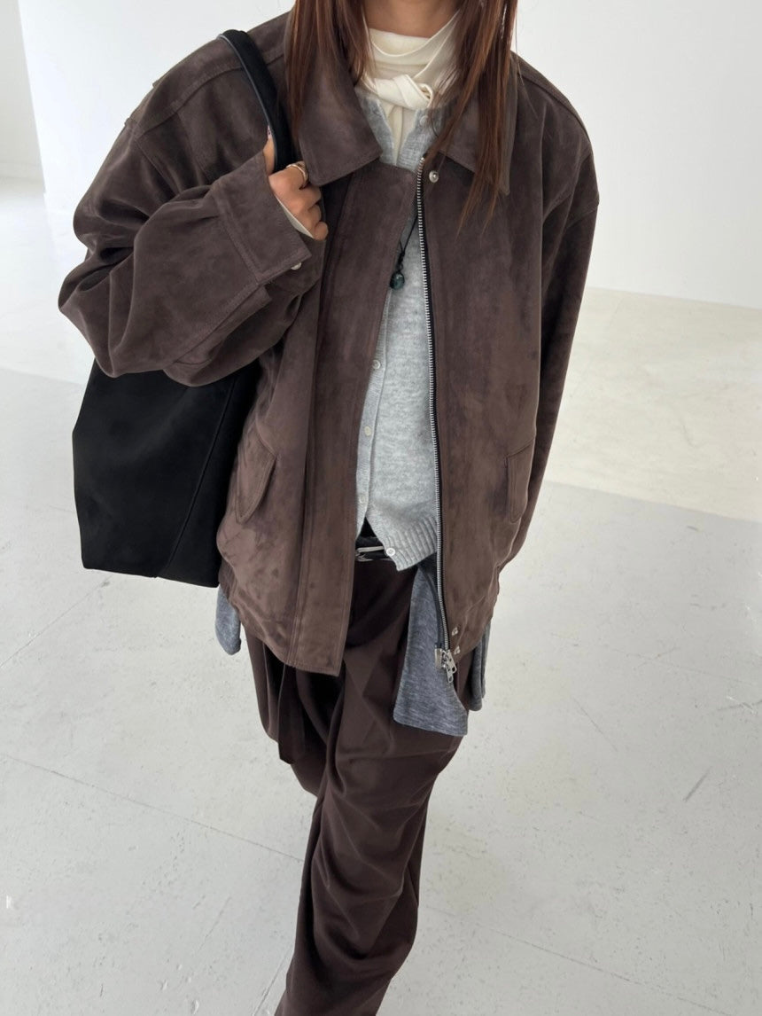 Suede Bomber Jacket