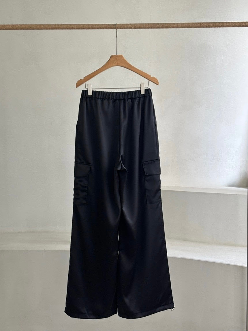 Satin Cargo Pants