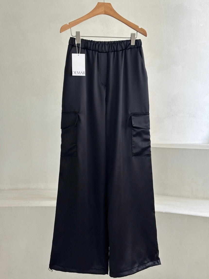 Satin Cargo Pants