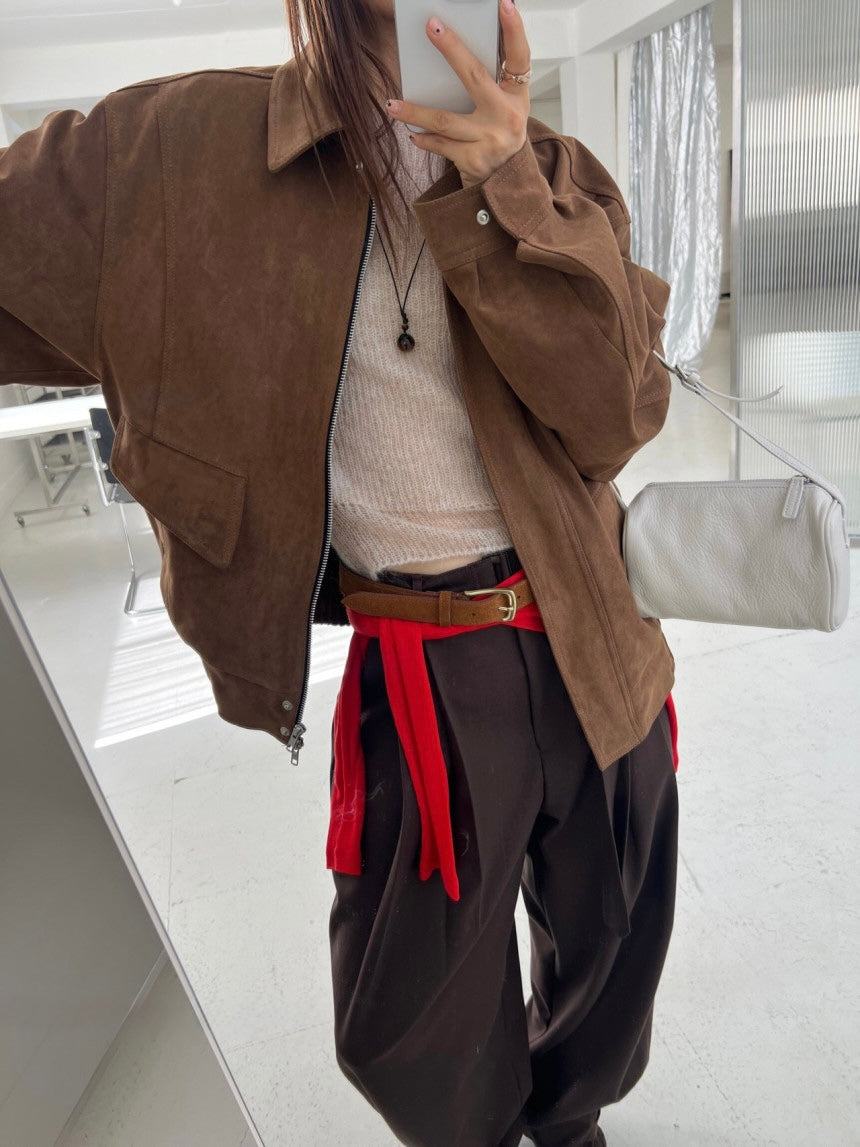 Suede Bomber Jacket