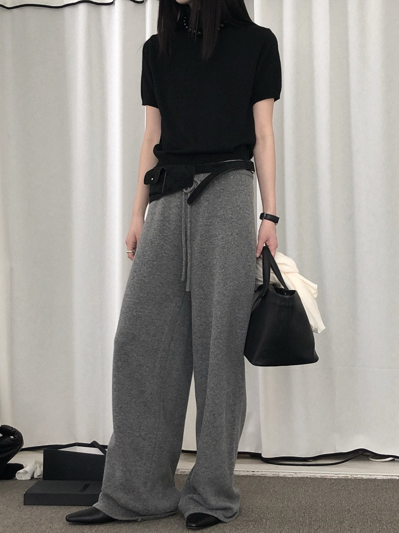 Wool Wide Pants