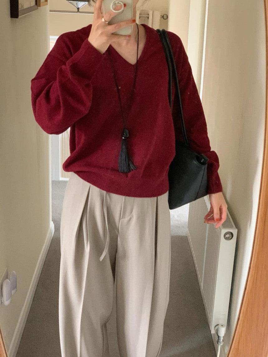 Fall V Neck Sweater