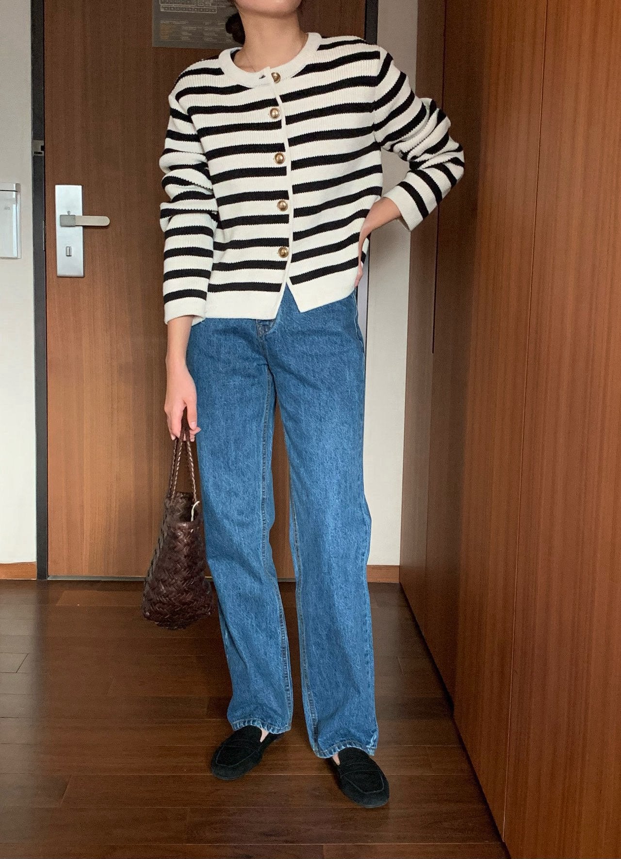 French Striped Cardigan