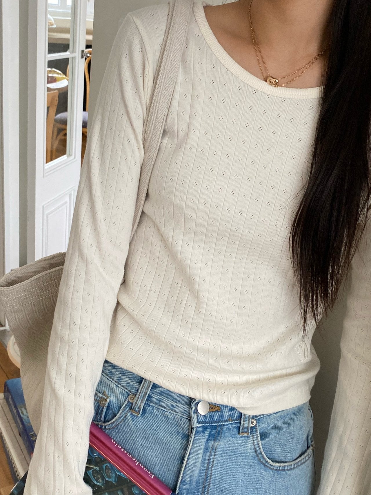 Pointelle Long Sleeve