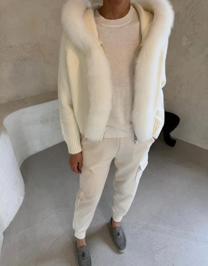 Fox Hood Zip Up Cardigan
