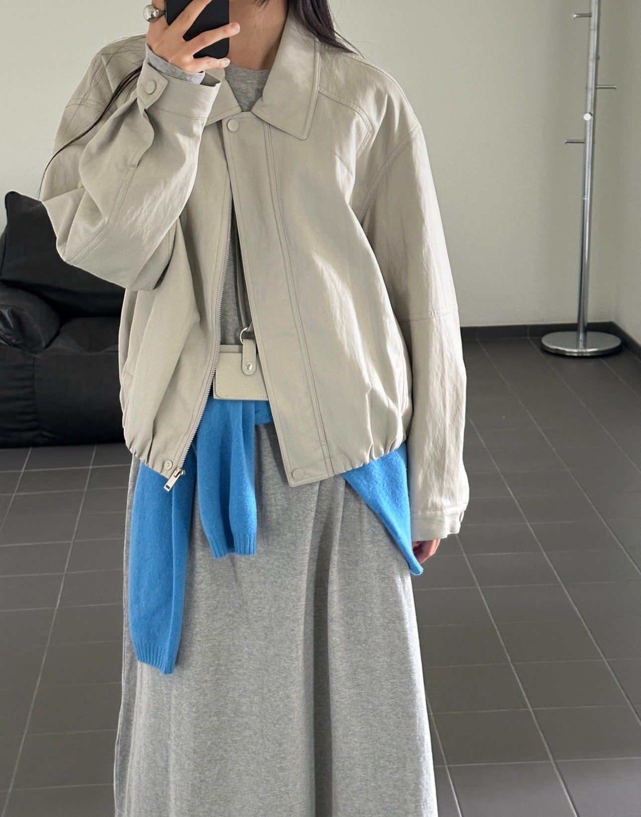 Leather Bubble Jacket