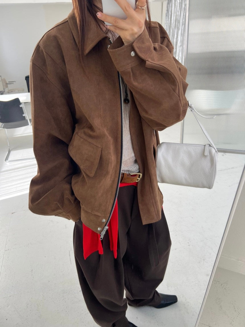 Suede Bomber Jacket