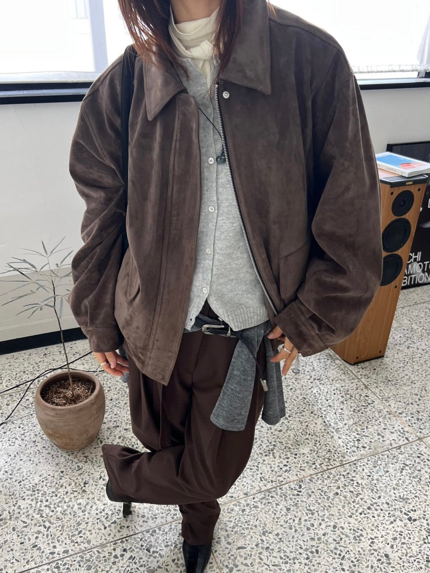 Suede Bomber Jacket