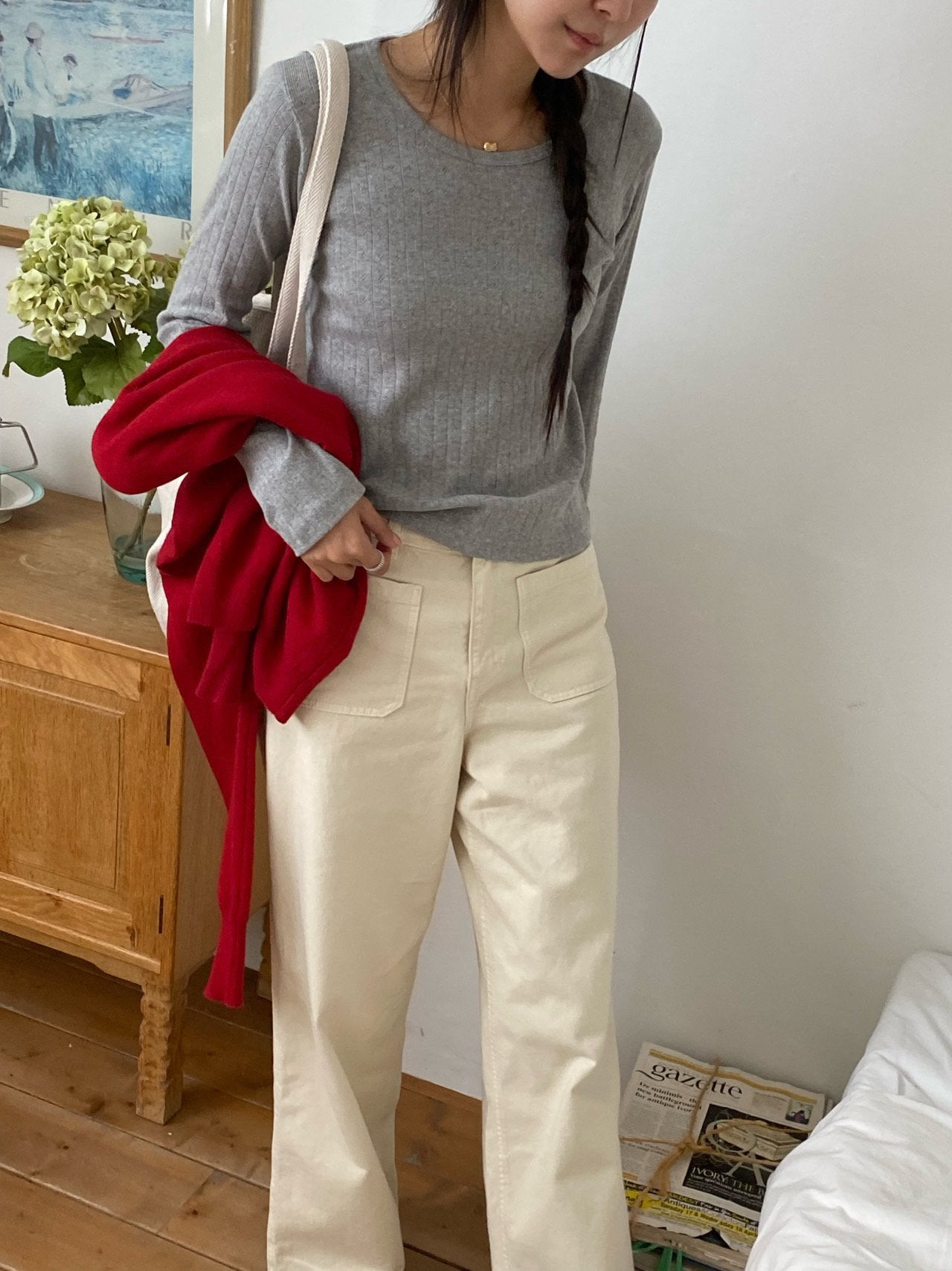 Pointelle Long Sleeve