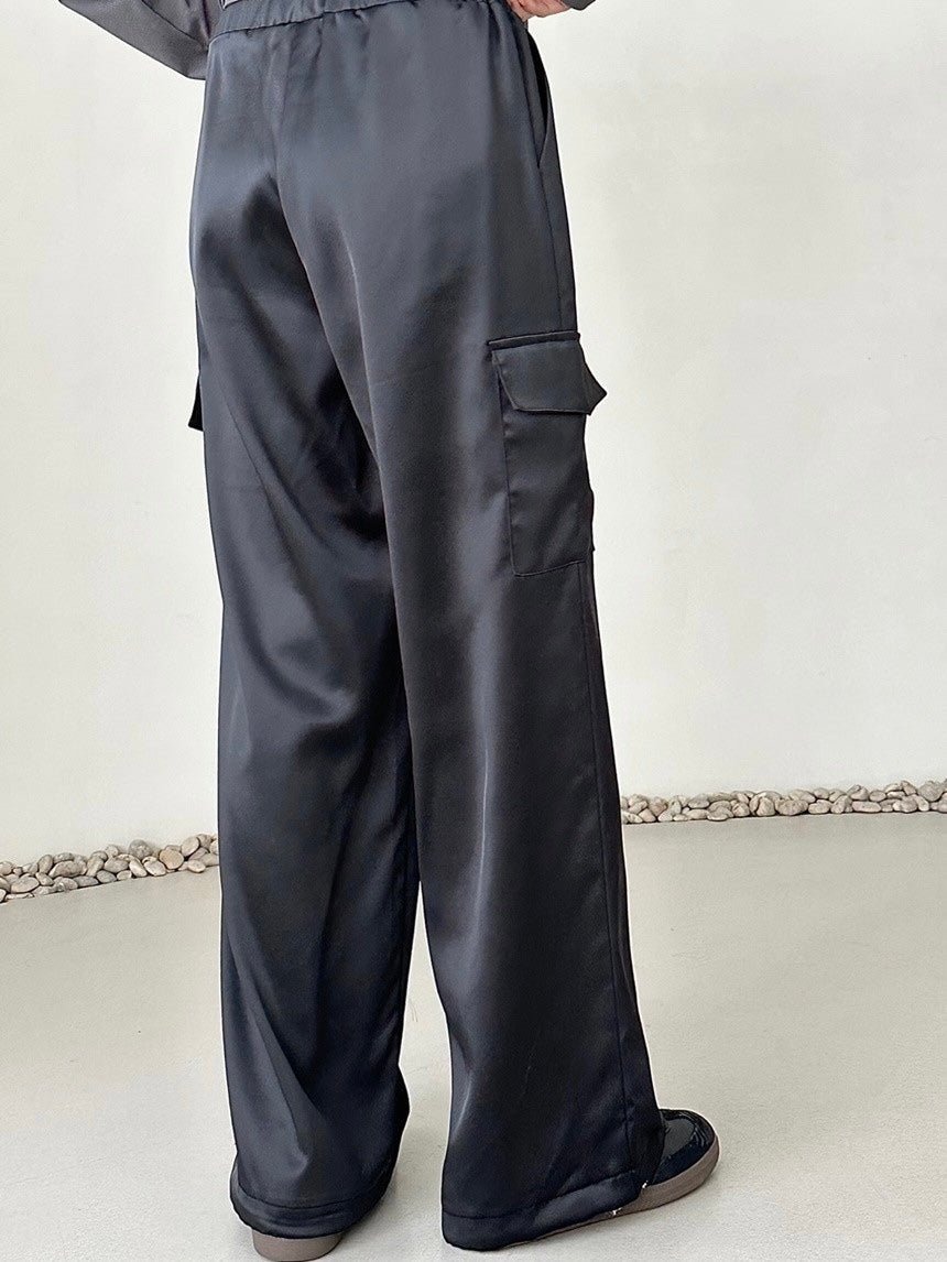 Satin Cargo Pants
