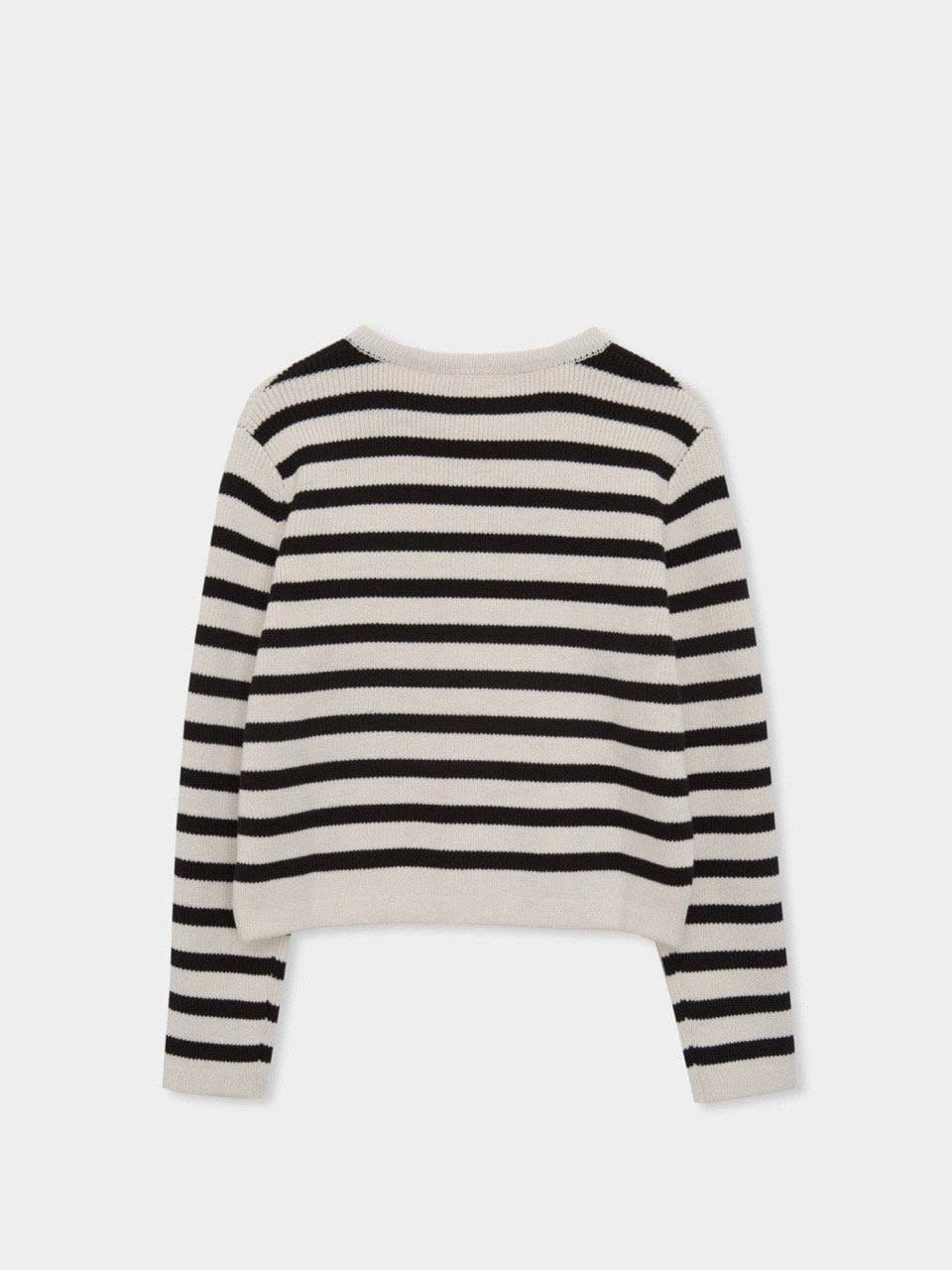 French Striped Cardigan