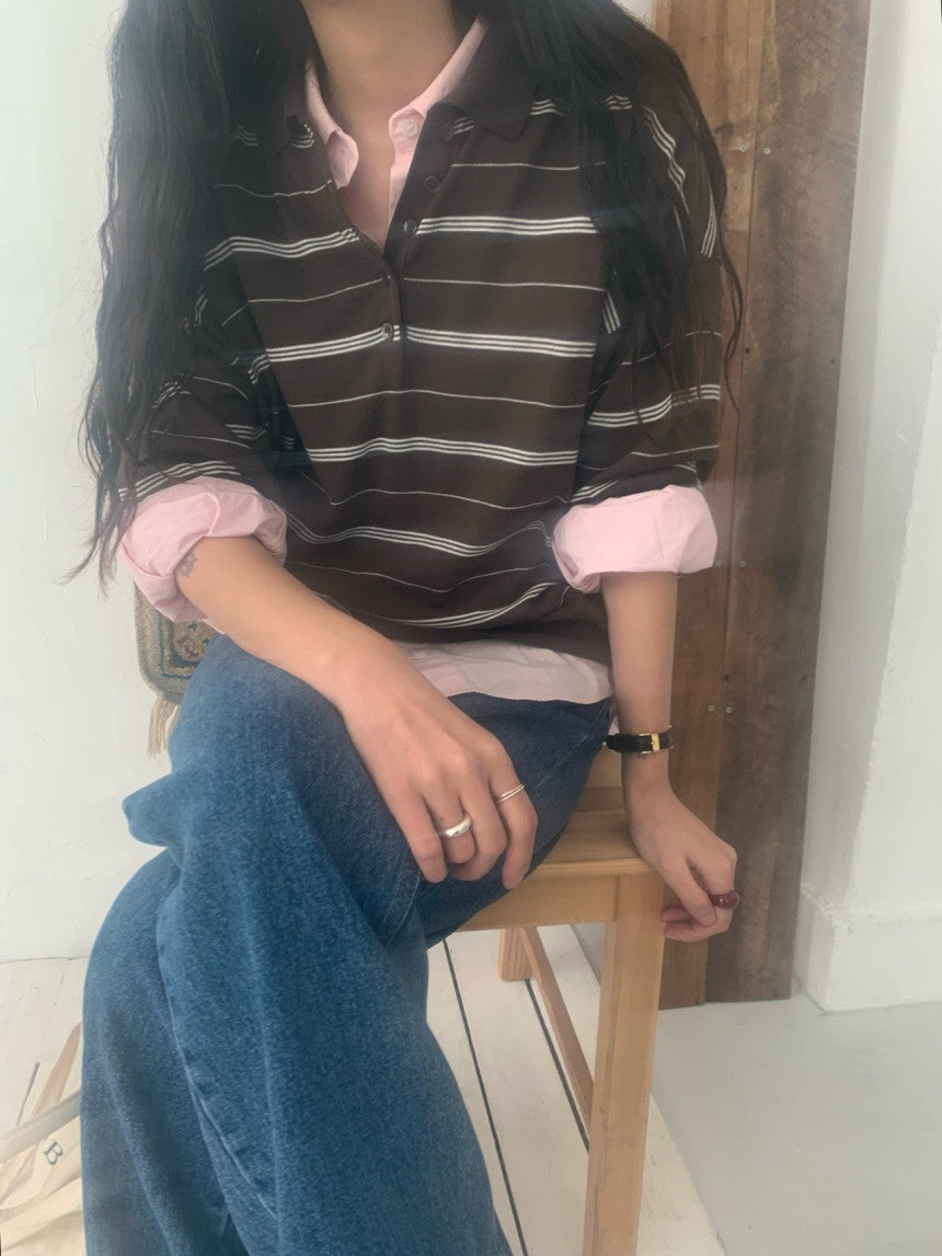 Mumu Striped Shortsleeve Sweater