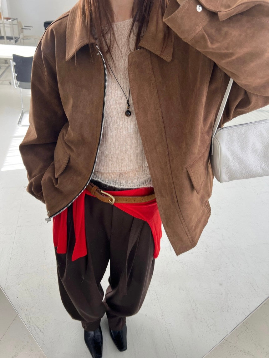 Suede Bomber Jacket