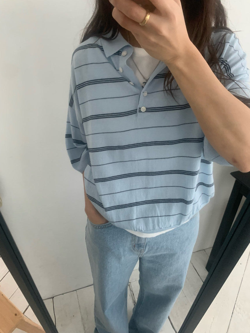 Mumu Striped Shortsleeve Sweater