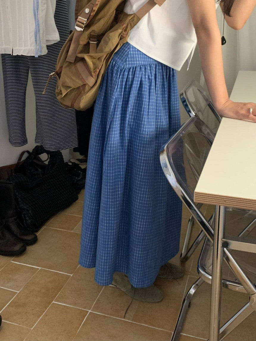 Blue Checkered Skirt
