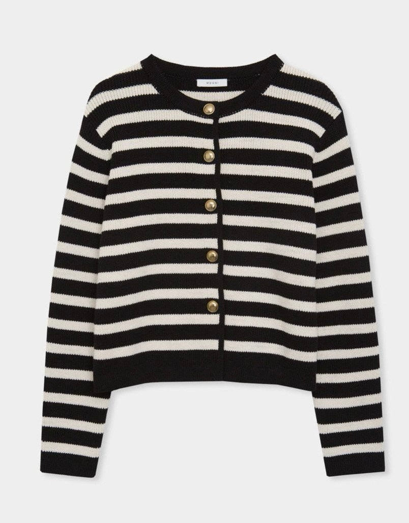 French Striped Cardigan