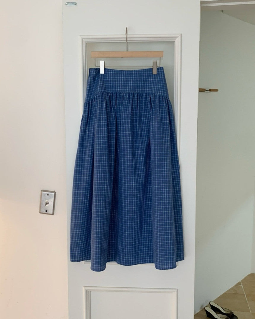 Blue Checkered Skirt