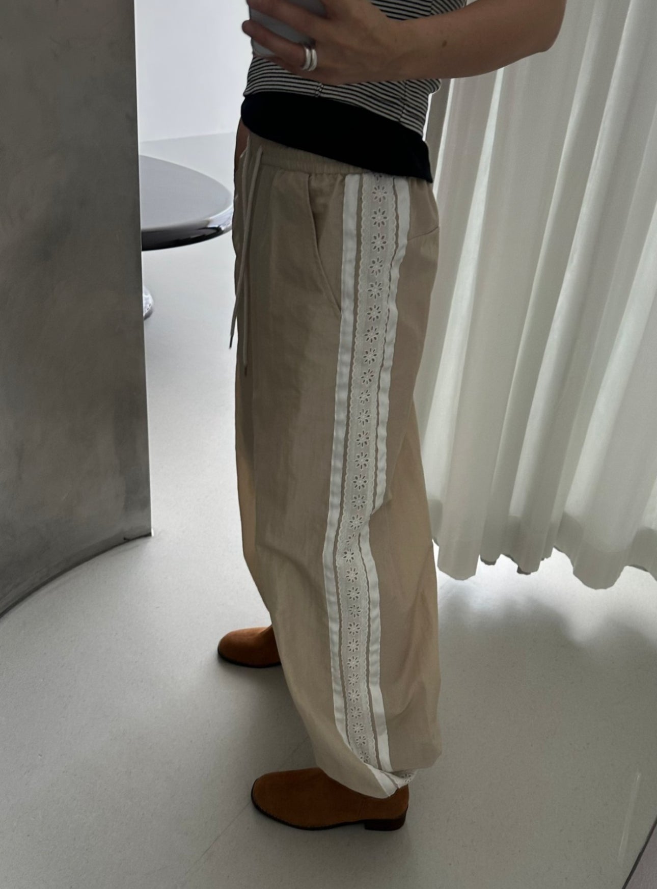 Lace Nylon Track Pants