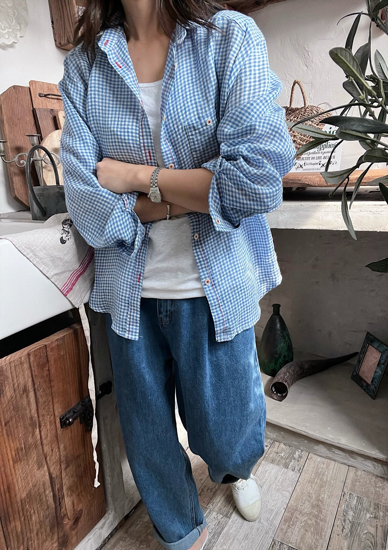 Linen Gingham Shirt
