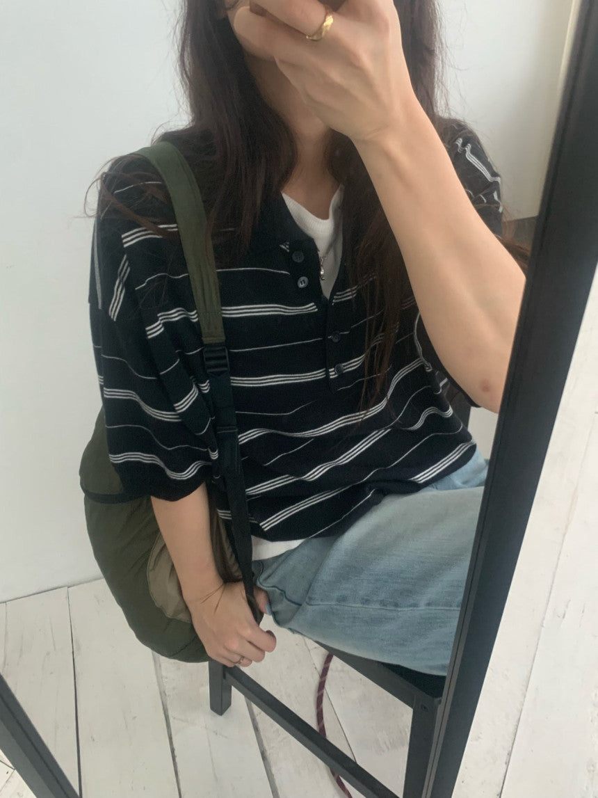 Mumu Striped Shortsleeve Sweater