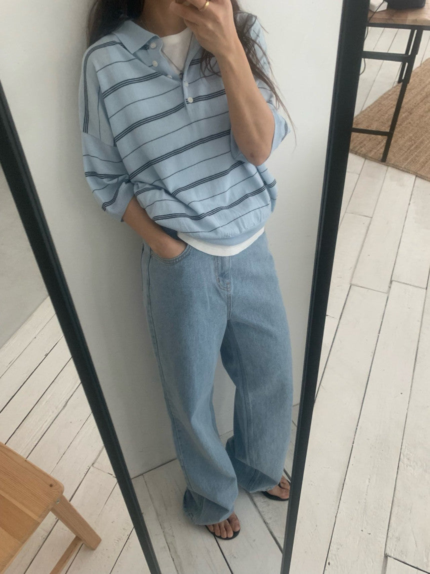 Mumu Striped Shortsleeve Sweater