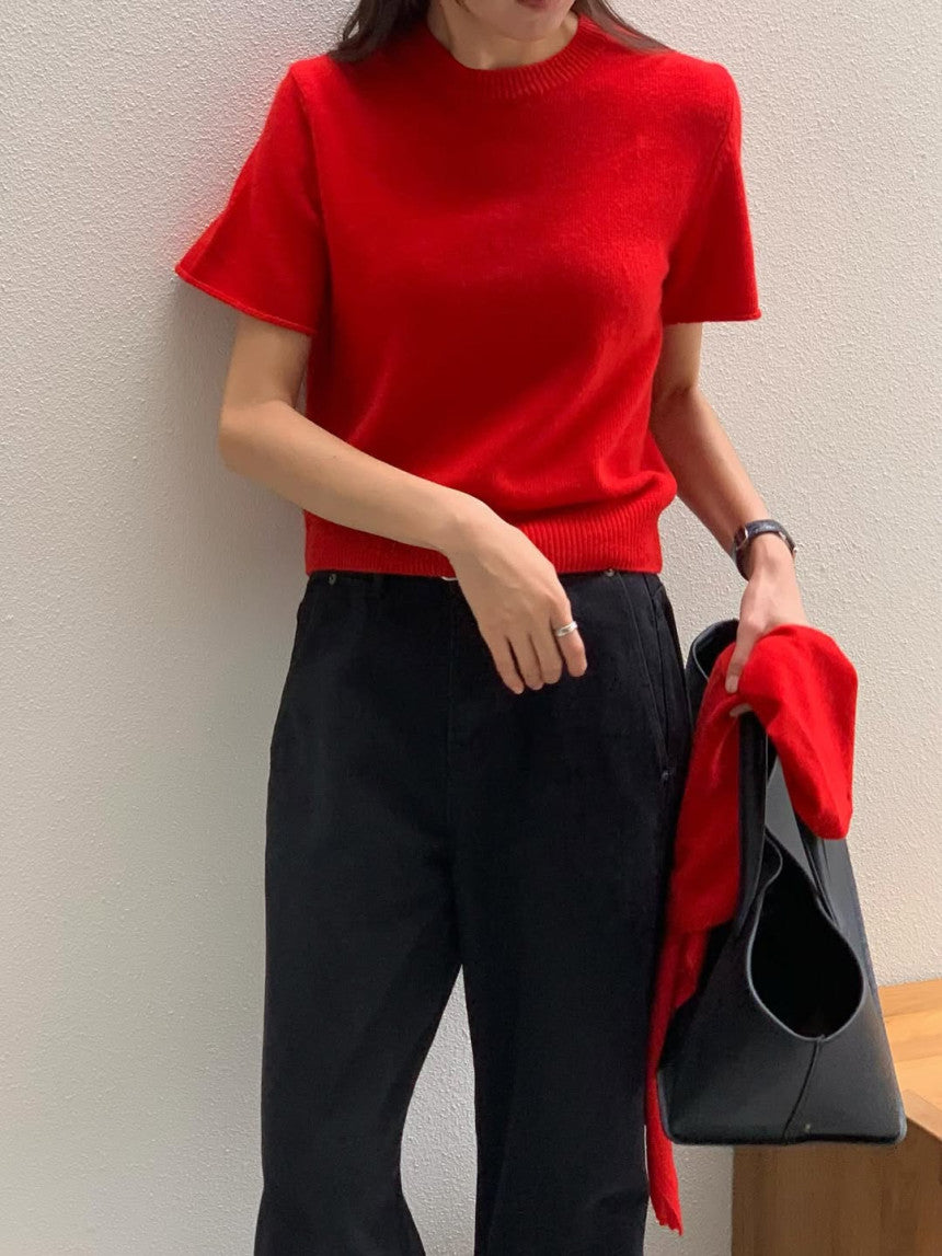 Cashmere Shortsleeve Sweater