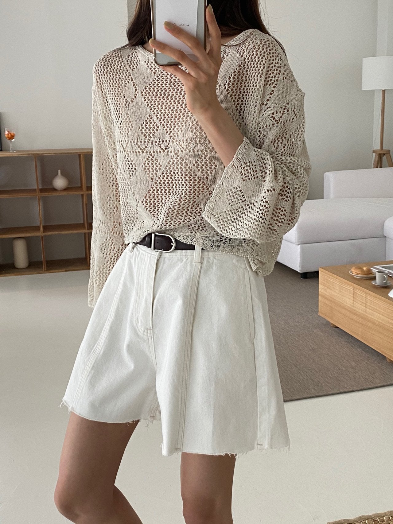 A Line Denim Shorts