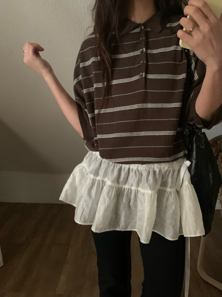 Mumu Striped Shortsleeve Sweater