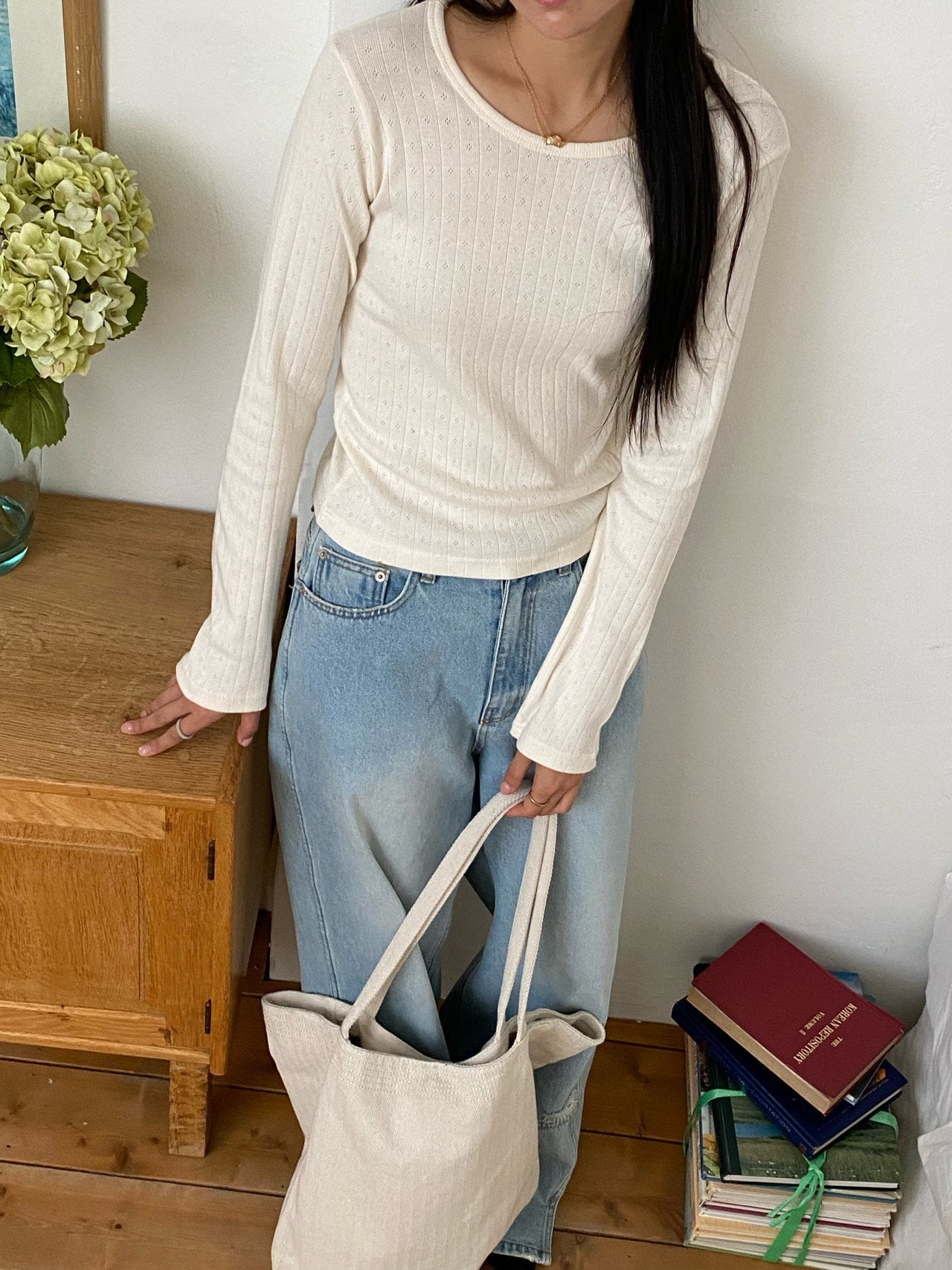 Pointelle Long Sleeve