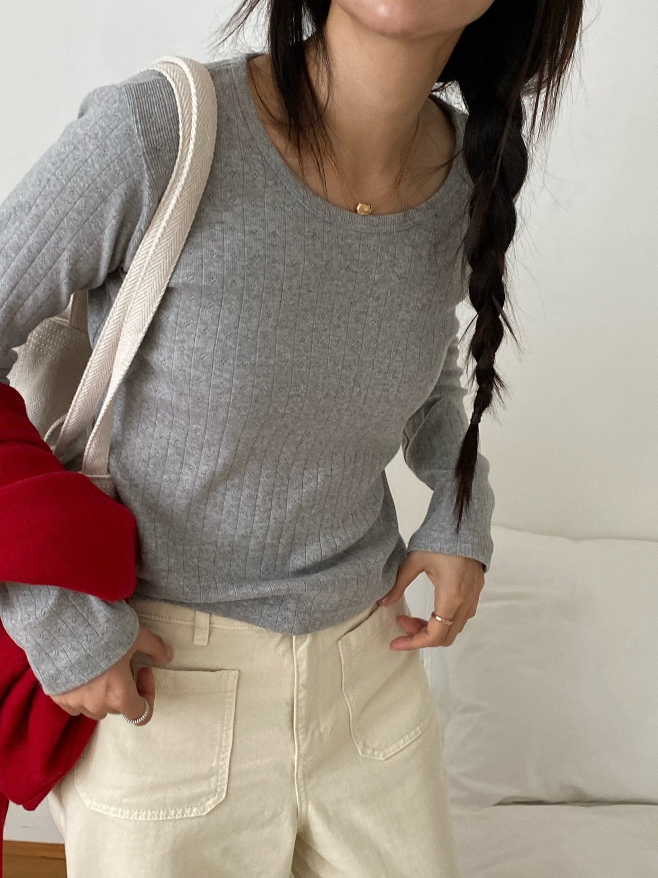 Pointelle Long Sleeve