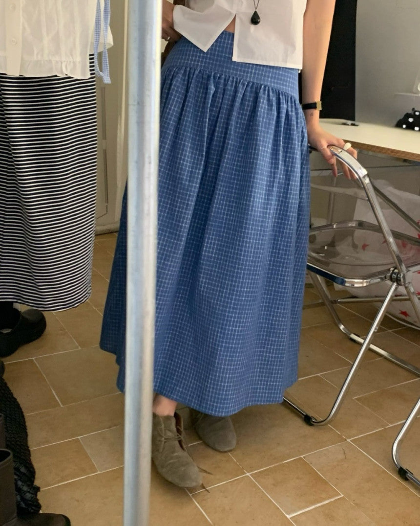 Blue Checkered Skirt