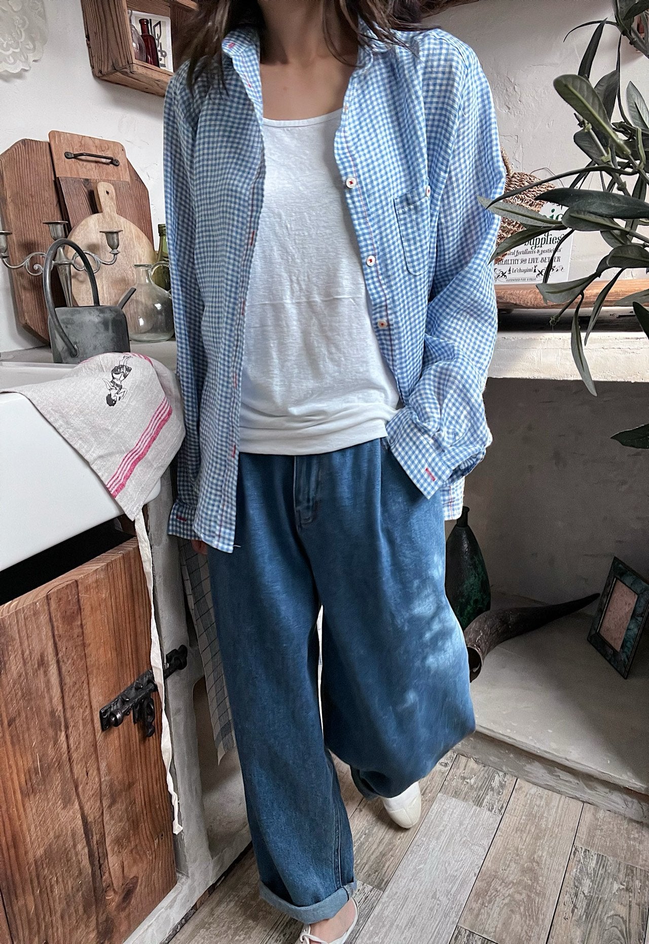 Linen Gingham Shirt