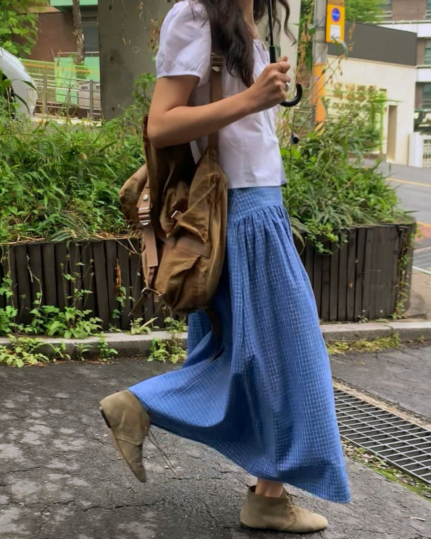 Blue Checkered Skirt