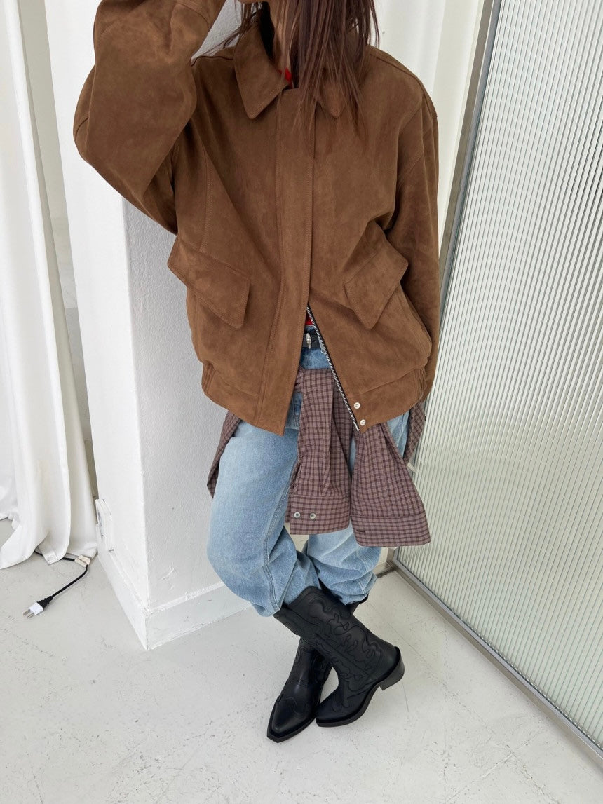 Suede Bomber Jacket