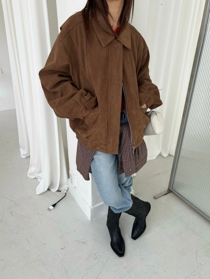Suede Bomber Jacket