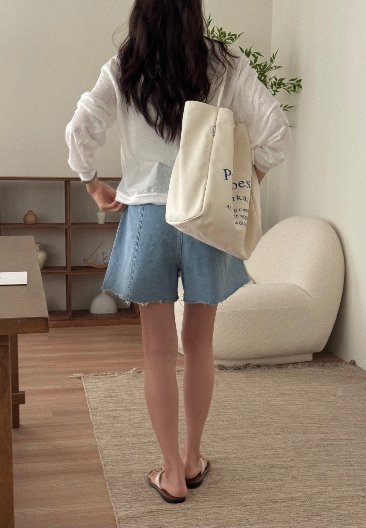 A Line Denim Shorts