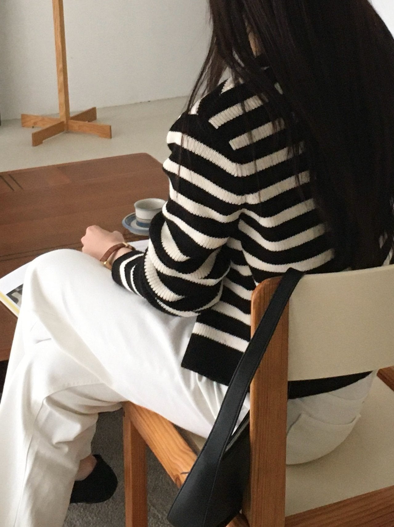 French Striped Cardigan
