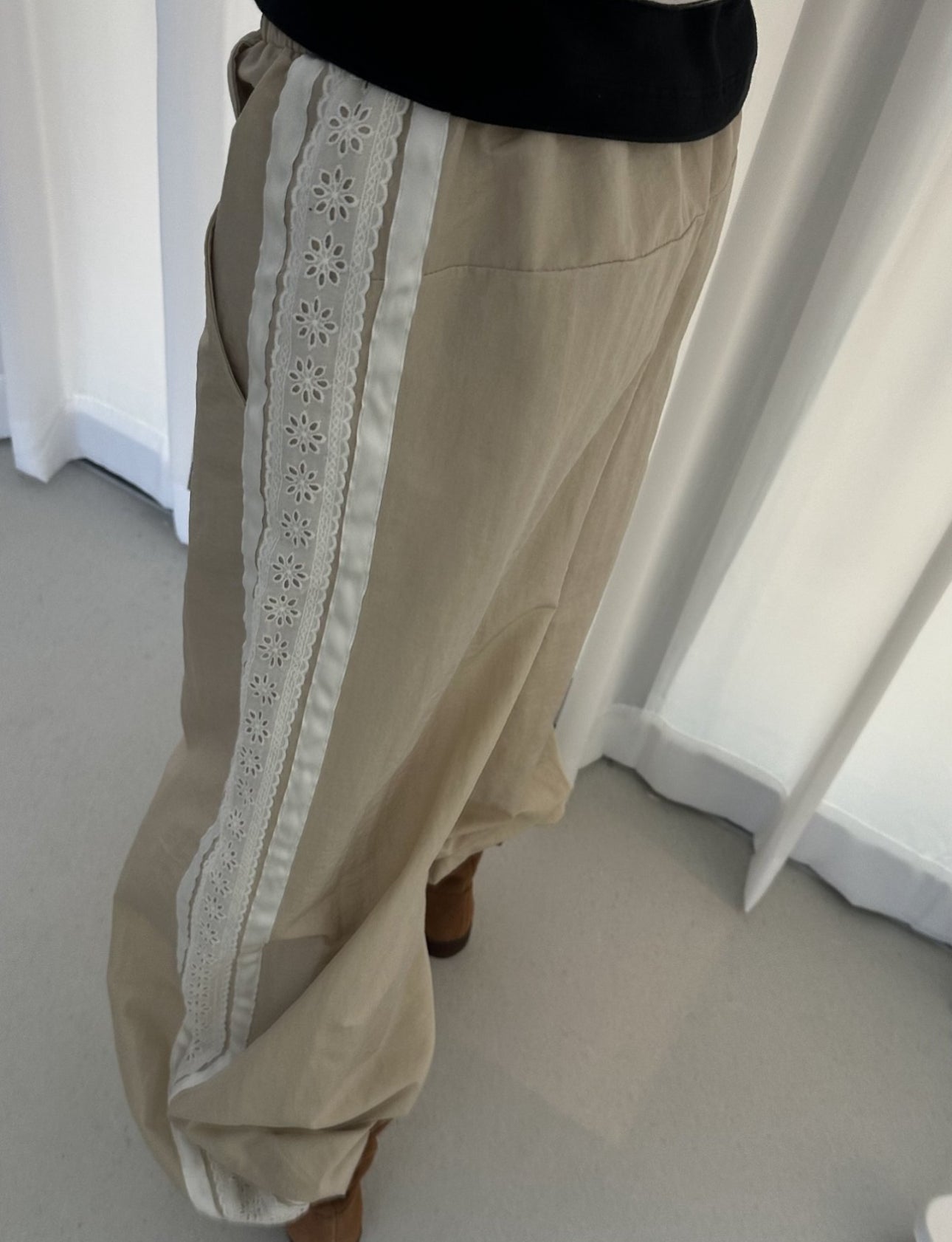 Lace Nylon Track Pants