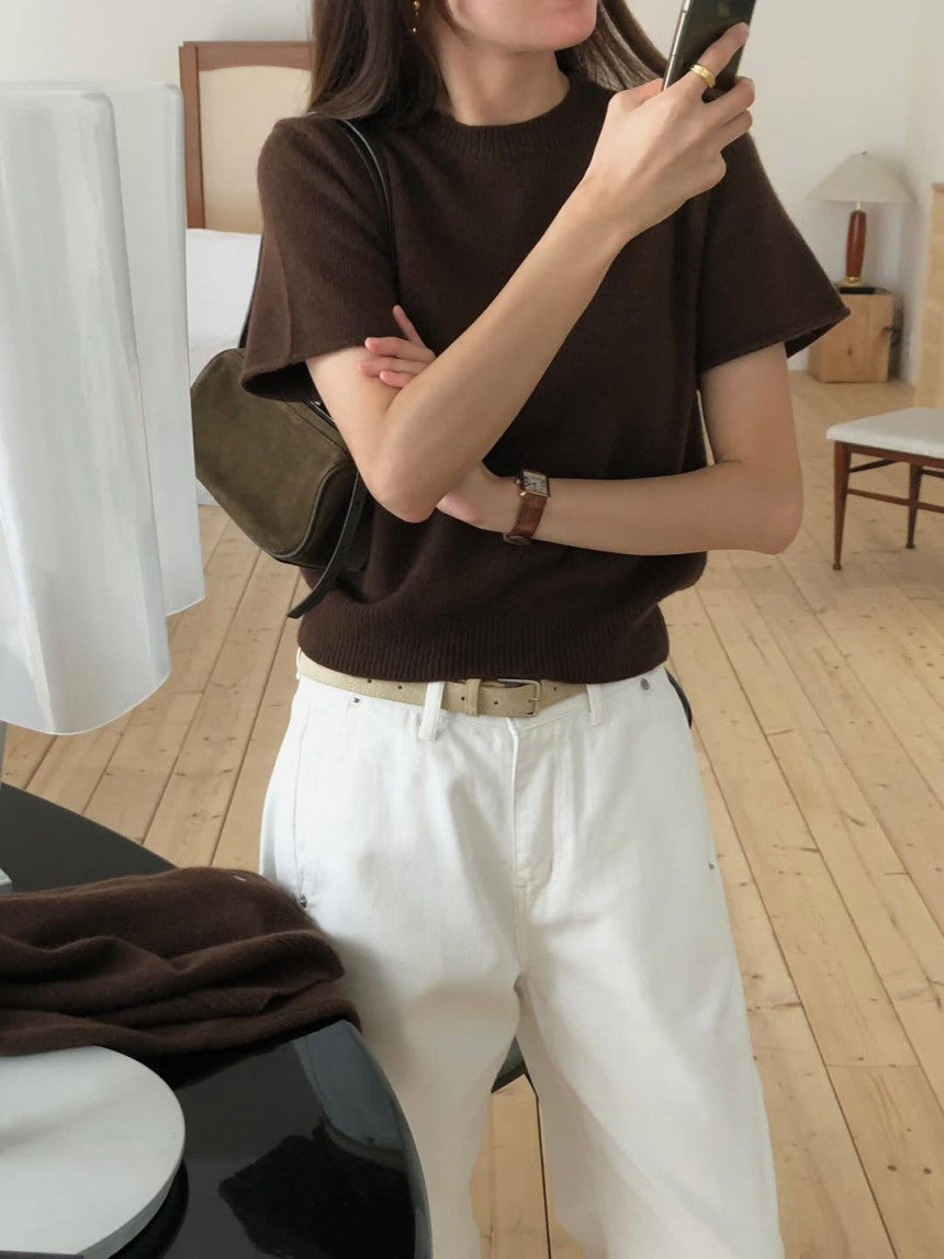 Cashmere Shortsleeve Sweater