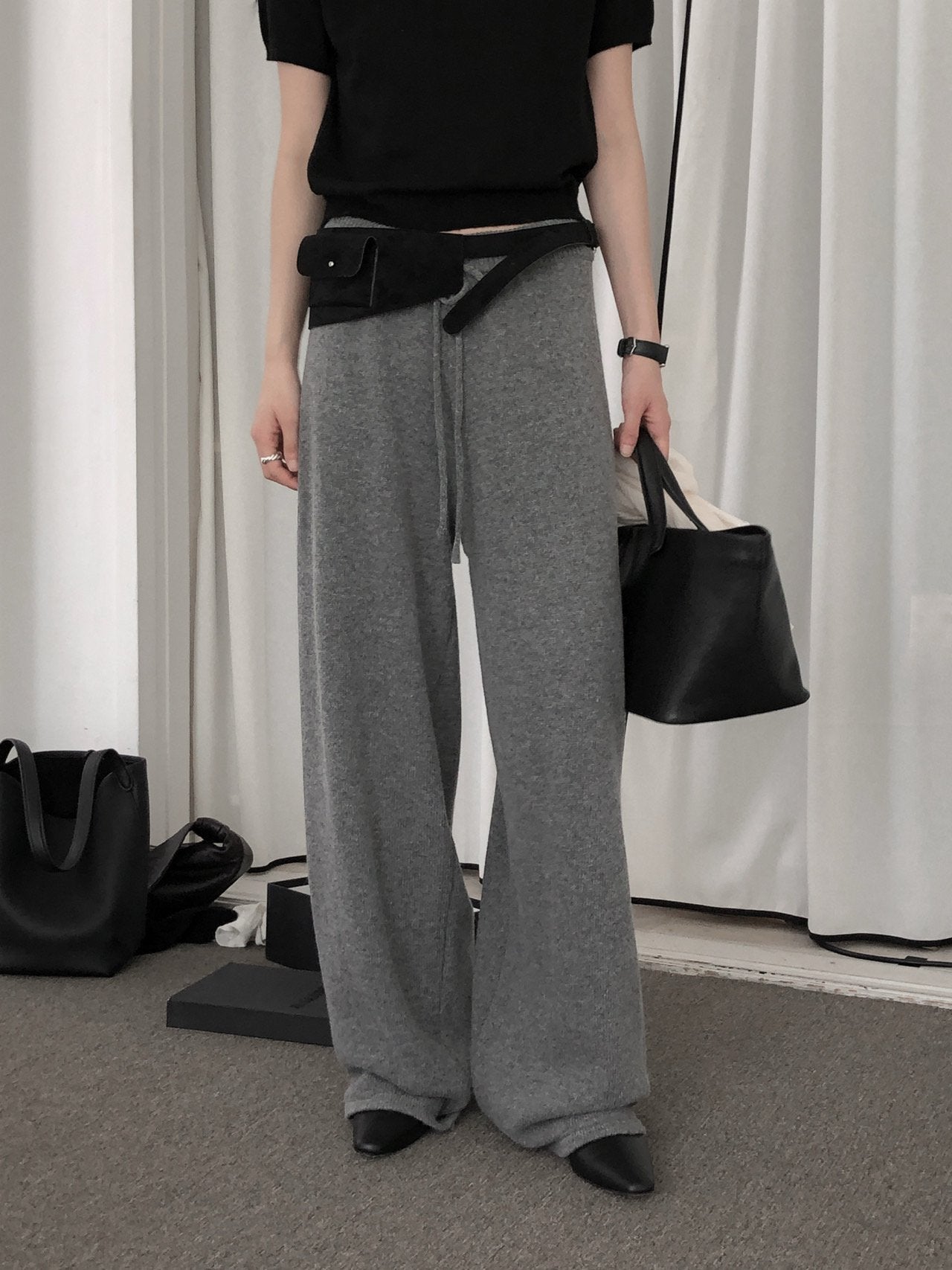 Wool Wide Pants
