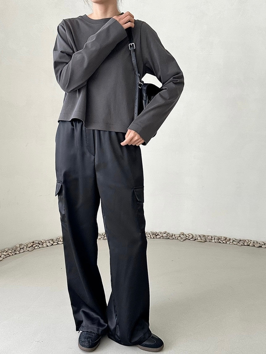 Satin Cargo Pants