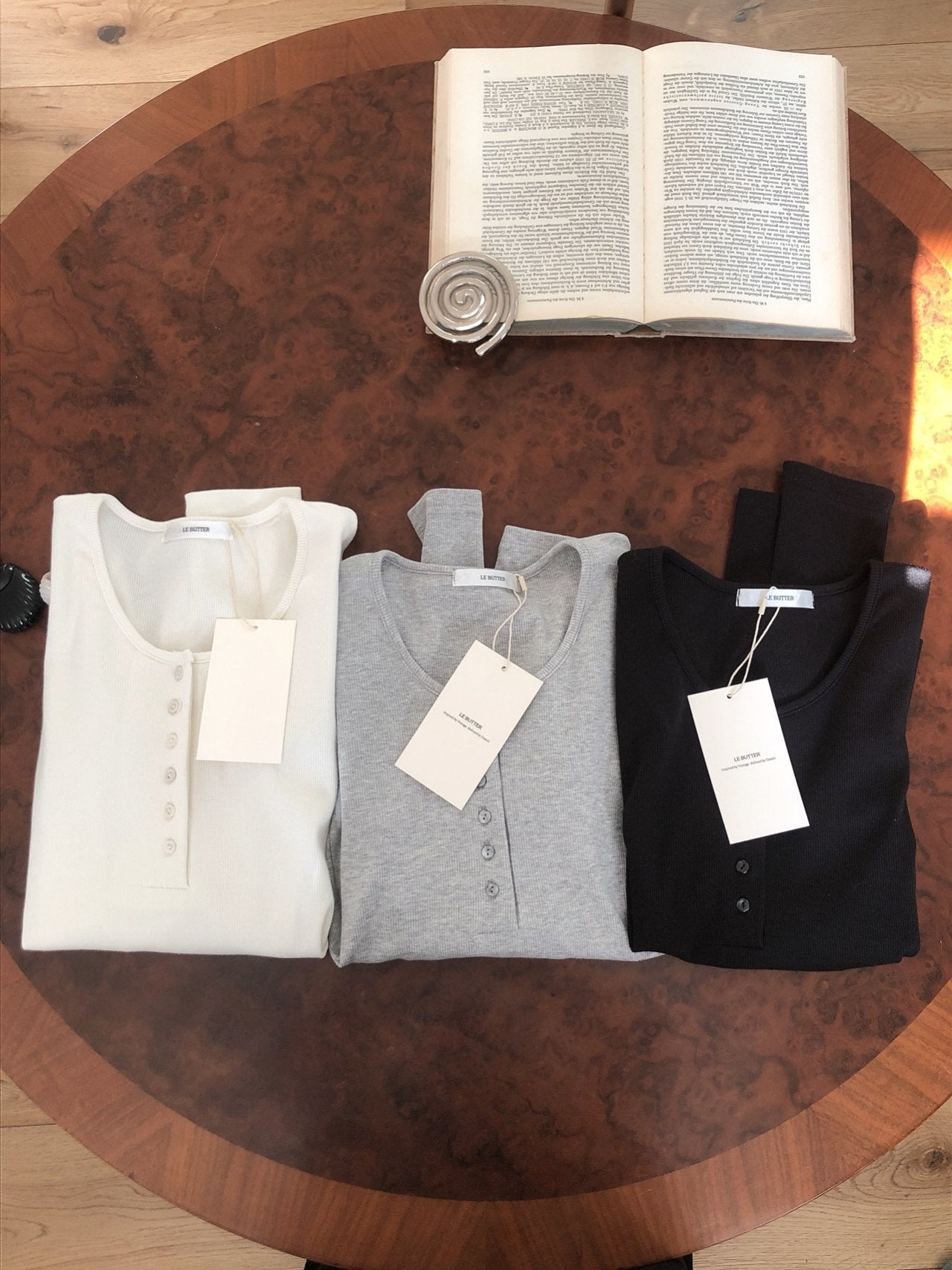 Button Ribbed T Shirt