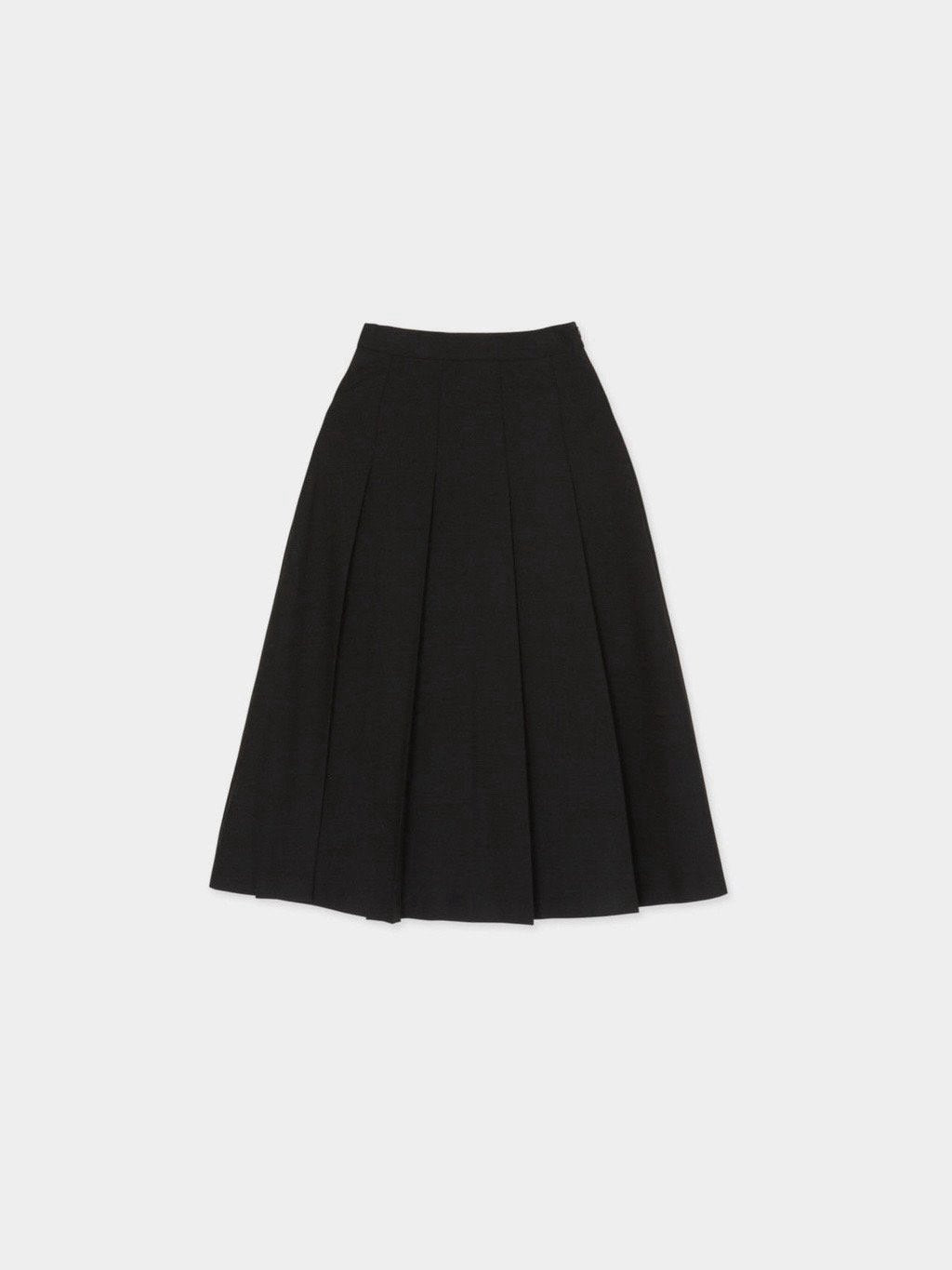 Wool Pleats Midi Skirt
