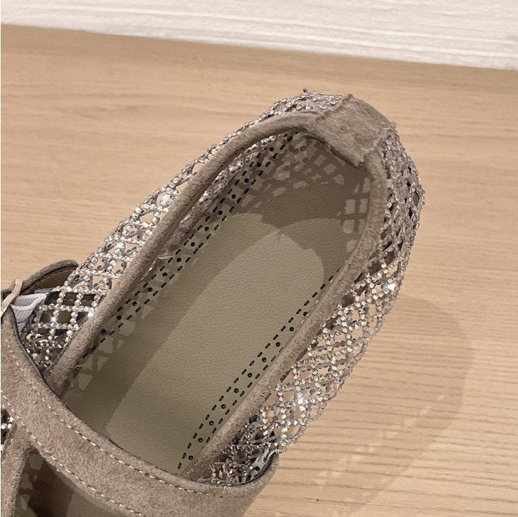Rhinestone Mesh Flats