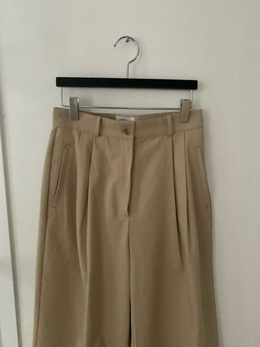 Pintuck Wide Cotton Pants